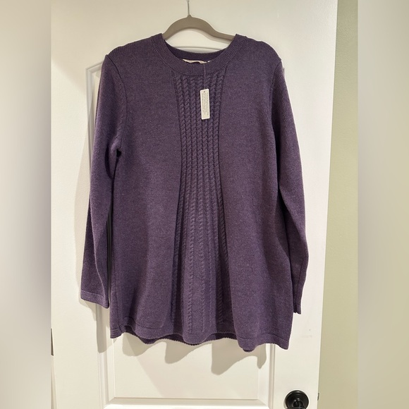 Soft Surroundings Sweaters - Soft Surroundings Deep Purple Cable Knit Top